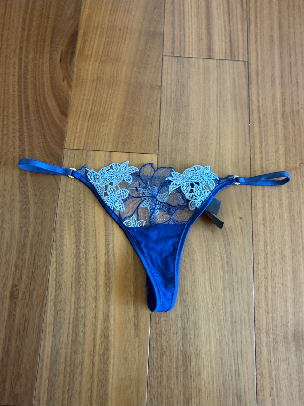 Bluebella Blue Floral Lace Thong Panty